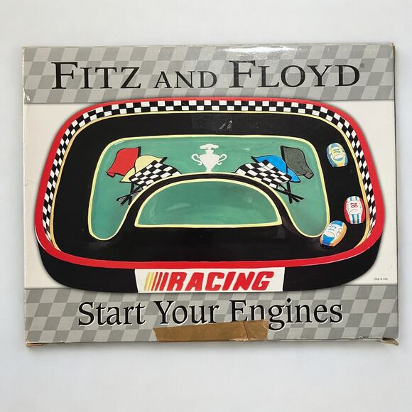 Fitz and Floyd Other - Fitz and Floyd Car Race Track Chip Dip Platter Sports Birthday Party Theme